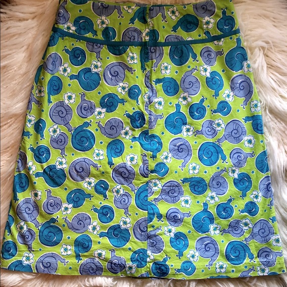 Lilly Pulitzer Escargot Snail Print Skirt Size 8 - Picture 3 of 5